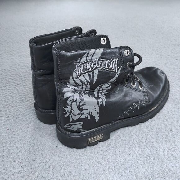 Harley Davidson Boots Womens 10 US 42 EUR Black Ladies Bremerton 85172 Embroider - Picture 5 of 16